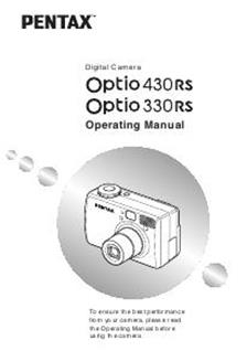 Pentax Optio 430 RS manual. Camera Instructions.